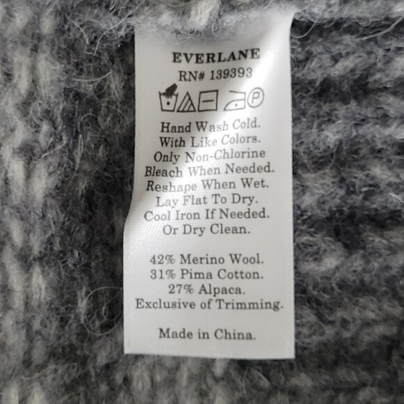 Everlane The Cloud Checkered Turtleneck Sweater XS Gary Merino Wool Alpaca NWT - Picture 8 of 8